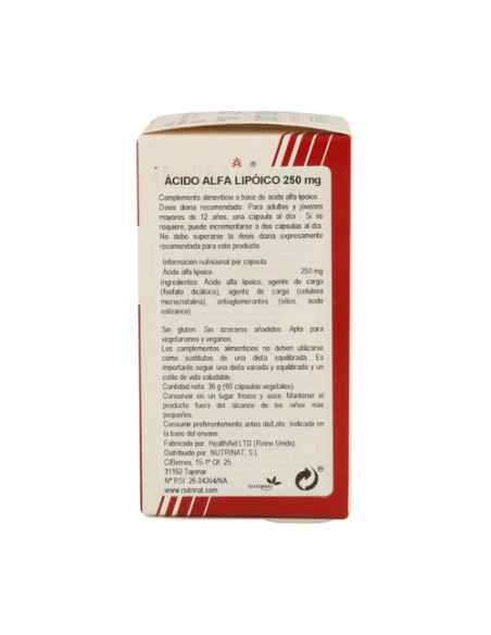 Ácido Alphalipoico 60 cápsulas Health Aid