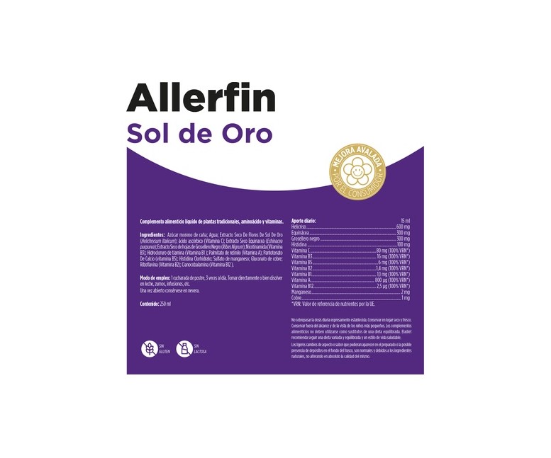 Allerfin Sol de oro (alergias) 250 ml Eladiet