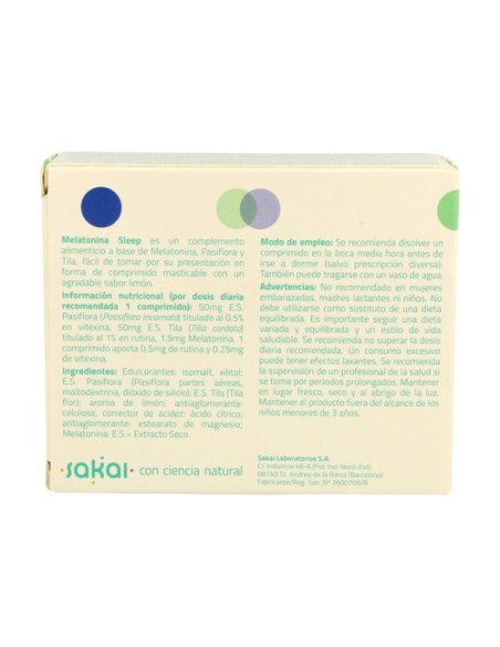 Melatonina Sleep 60 comprimidos Sakai