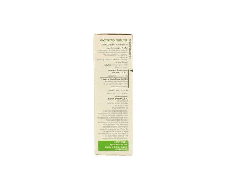 Extracto de Damiana (Fórmula XXI) 50 ml Soria Natural