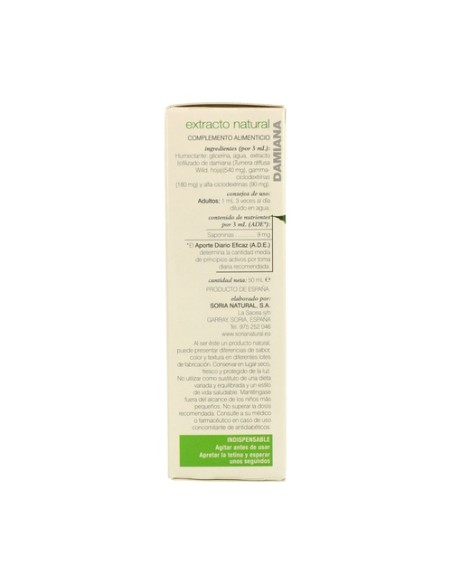 Extracto de Damiana (Fórmula XXI) 50 ml Soria Natural