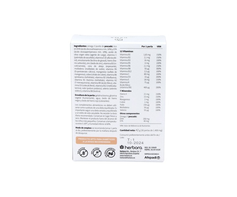 Dama gestalac multivitamínico 30 perlas de 1400mg Herbora