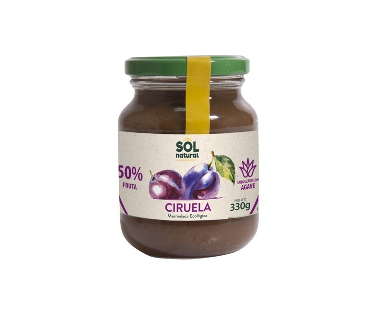 Mermelada de ciruela con sirope de agave Bio 330 g (Agave) Sol Natural