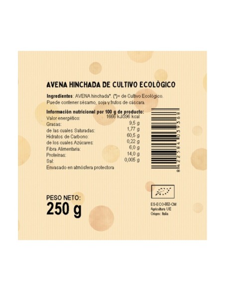 Avena hinchada Bio 250 g El Granero Integral