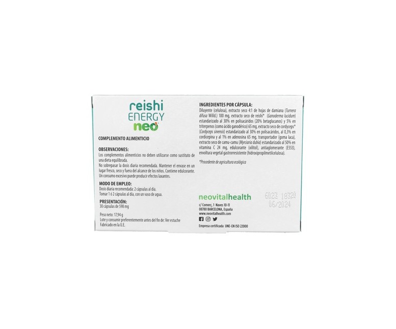 Reishi Energy 30 cápsulas Neo