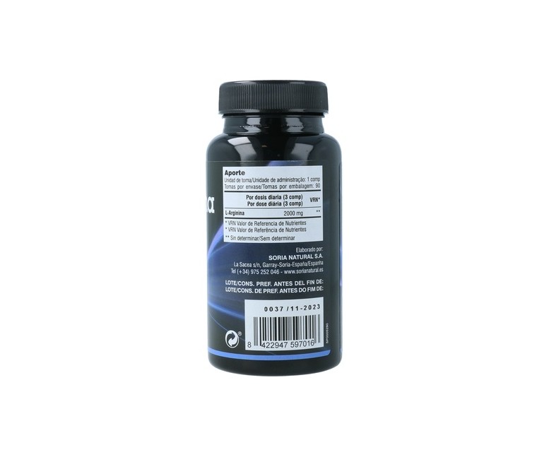 Arginina 90 comprimidos de 915mg Soria Natural