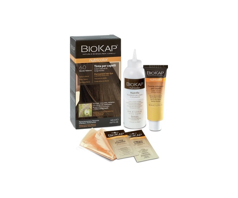 Tinte Nutricolor Rubio Tabaco 6.0 140 ml (Rubio ceniza) Biokap