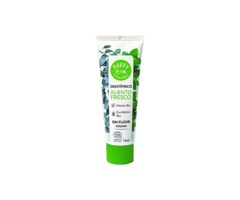 Dentífrico aliento fresco menta sin flúor 75 ml Happy Bio