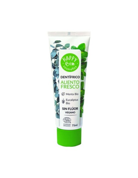 Dentífrico aliento fresco menta sin flúor 75 ml Happy Bio