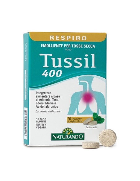 Tussil 400 sistema respiratorio 20 comprimidos masticables Naturando