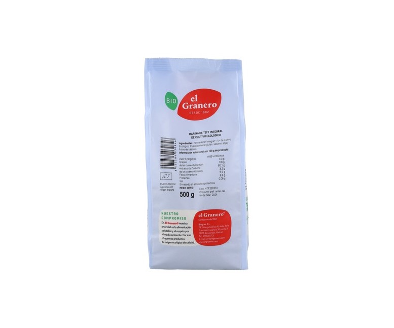 Harina Teff Bio 500 g de polvo El Granero Integral