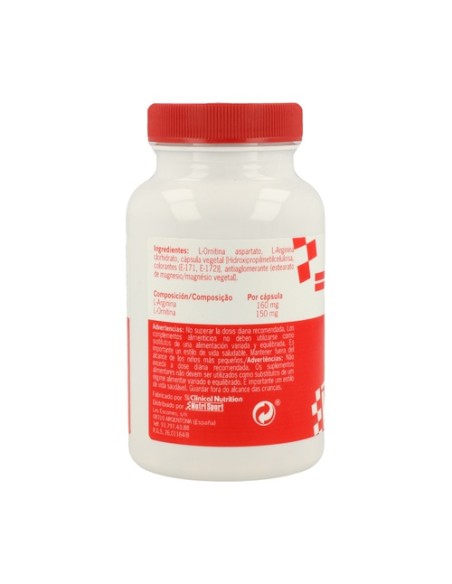 L-Arginina L-Ornitina 100 cápsulas de 500mg Nutrisport