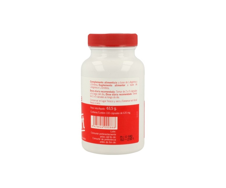 L-Arginina L-Ornitina 100 cápsulas de 500mg Nutrisport