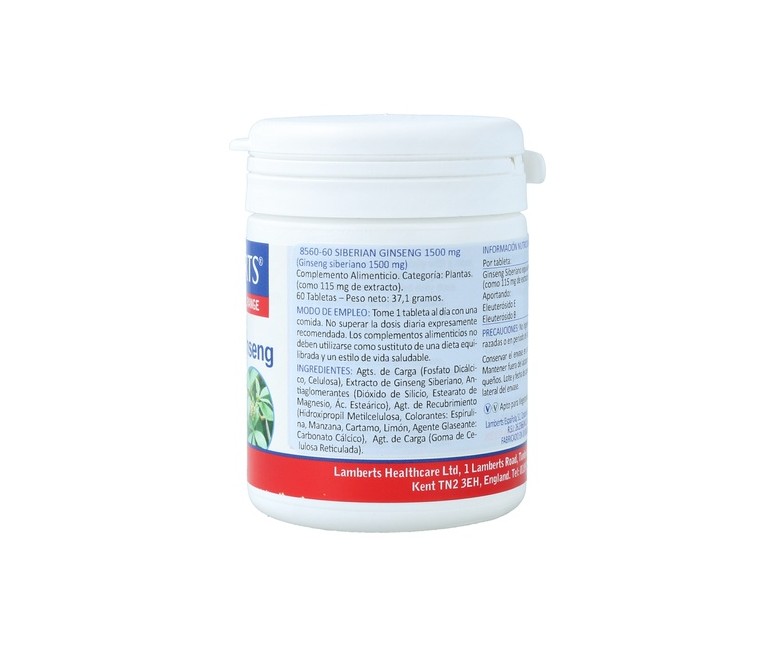 Ginseng siberiano 60 tabletas de 1500mg Lamberts
