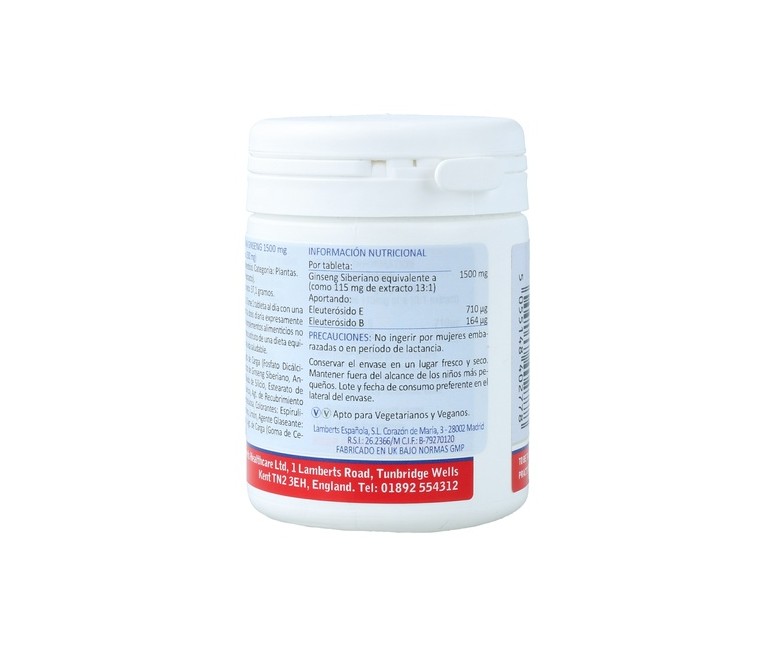 Ginseng siberiano 60 tabletas de 1500mg Lamberts