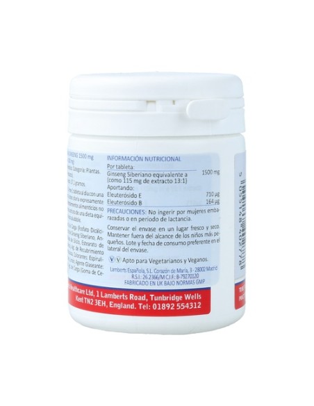 Ginseng siberiano 60 tabletas de 1500mg Lamberts