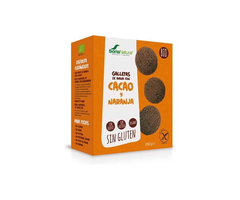 Galletas de avena con cacao-naranja Bio 200 g Soria Natural