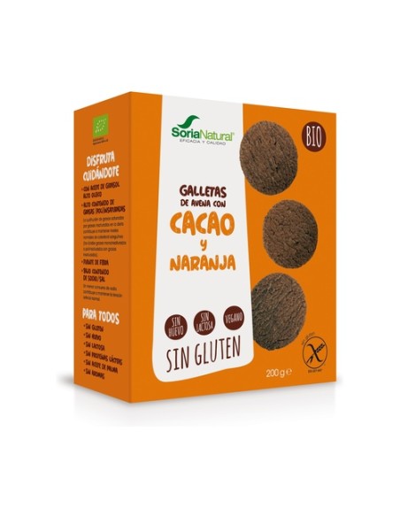 Galletas de avena con cacao-naranja Bio 200 g Soria Natural