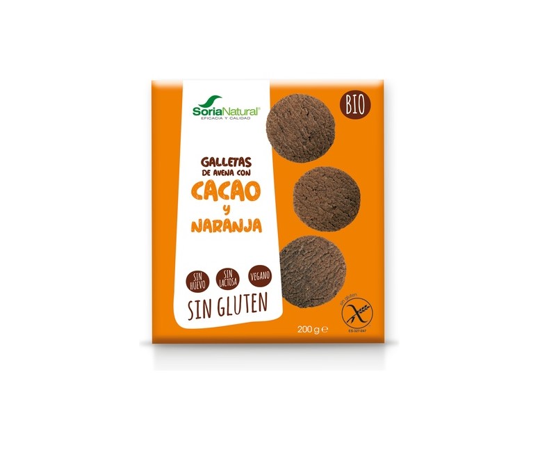 Galletas de avena con cacao-naranja Bio 200 g Soria Natural