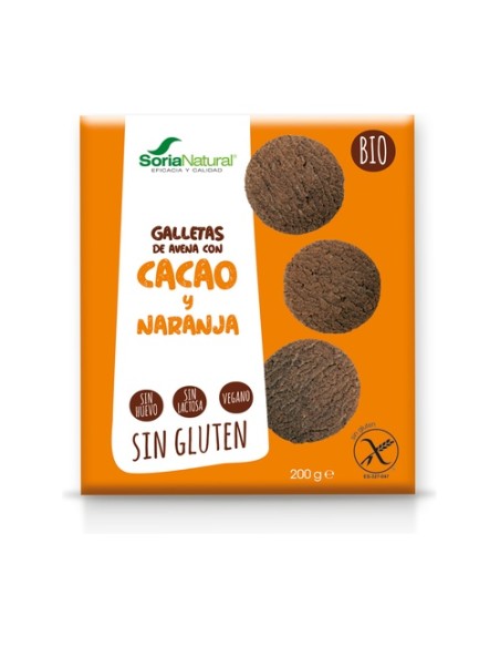 Galletas de avena con cacao-naranja Bio 200 g Soria Natural