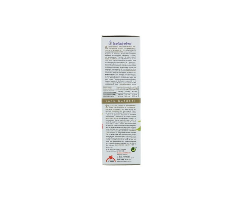Pepita De Frambuesa Aceite Vegetal Virgen 100 ml (Frambuesa) Esential Aroms