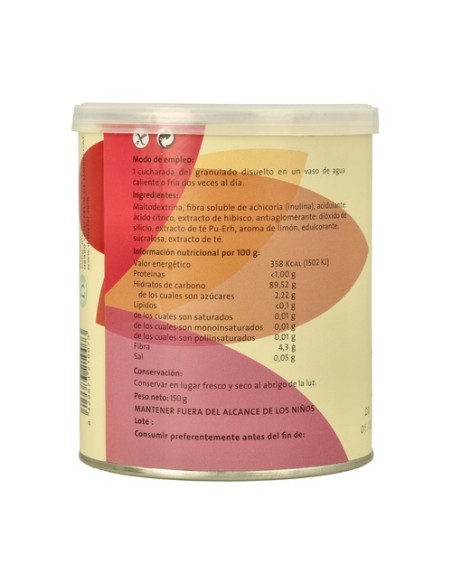 Solodrink Té Rojo Pu Erh Bote 150 g de polvo Dimefar