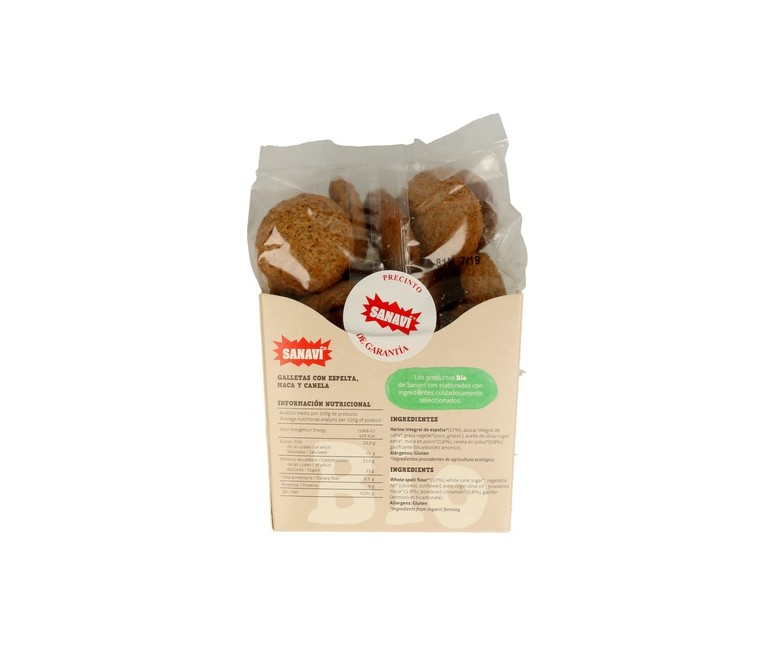 Galletas de Espelta con Maca y Canela 200 g Sanavi