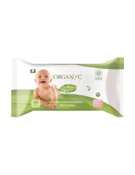 Toallitas Húmedas para Bebé de Algodón 60 unidades Organyc