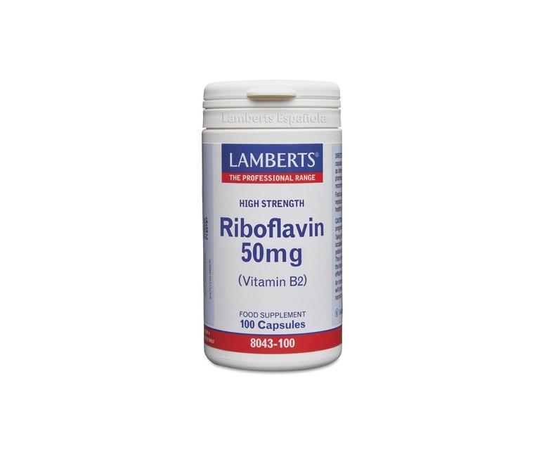 Riboflavina 100 cápsulas de 50mg Lamberts