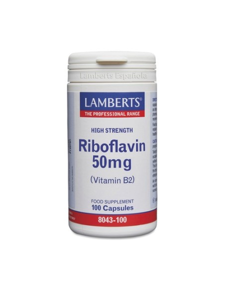 Riboflavina 100 cápsulas de 50mg Lamberts