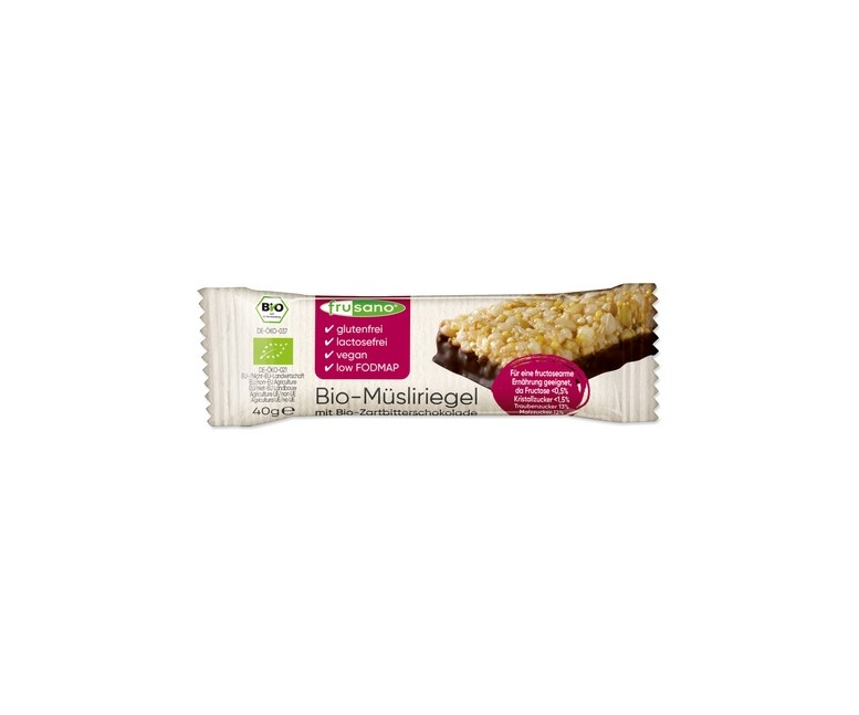 Barrita de cereales con chocolate negro Bio 1 barrita de 40g (Chocolate) Frusano