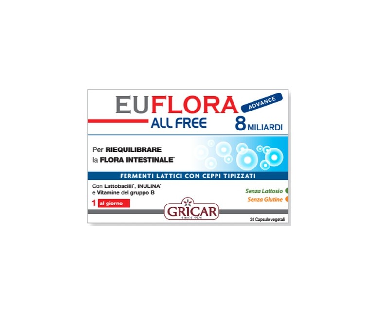 Euflora All Free 24 cápsulas de 520mg Gricar