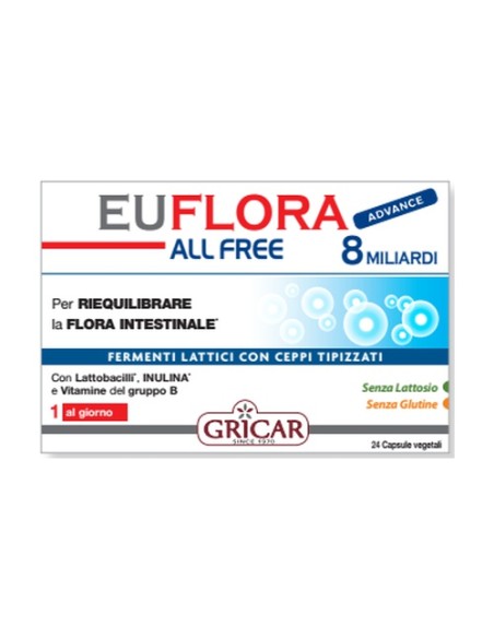 Euflora All Free 24 cápsulas de 520mg Gricar