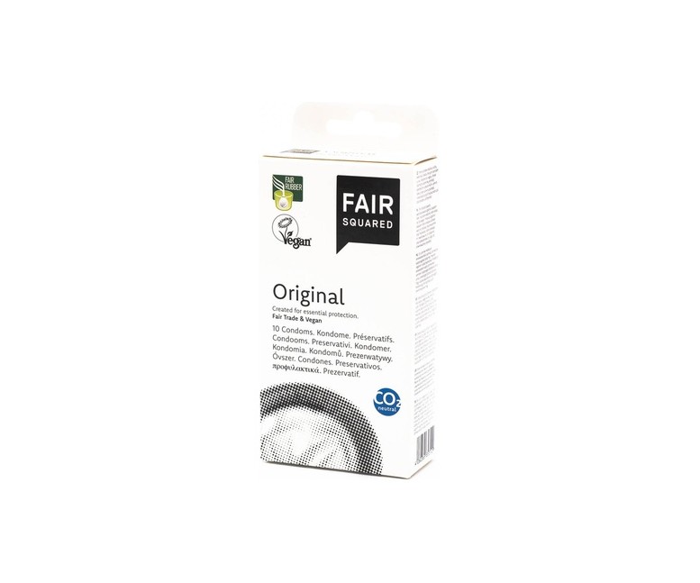 Preservativos original látex 100% natural 10 unidades Fair Squared