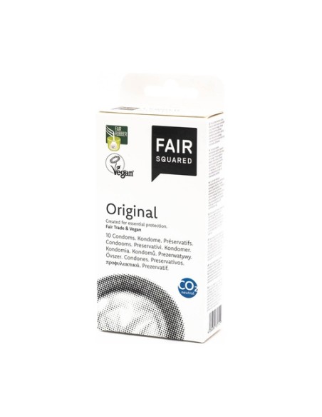 Preservativos original látex 100% natural 10 unidades Fair Squared
