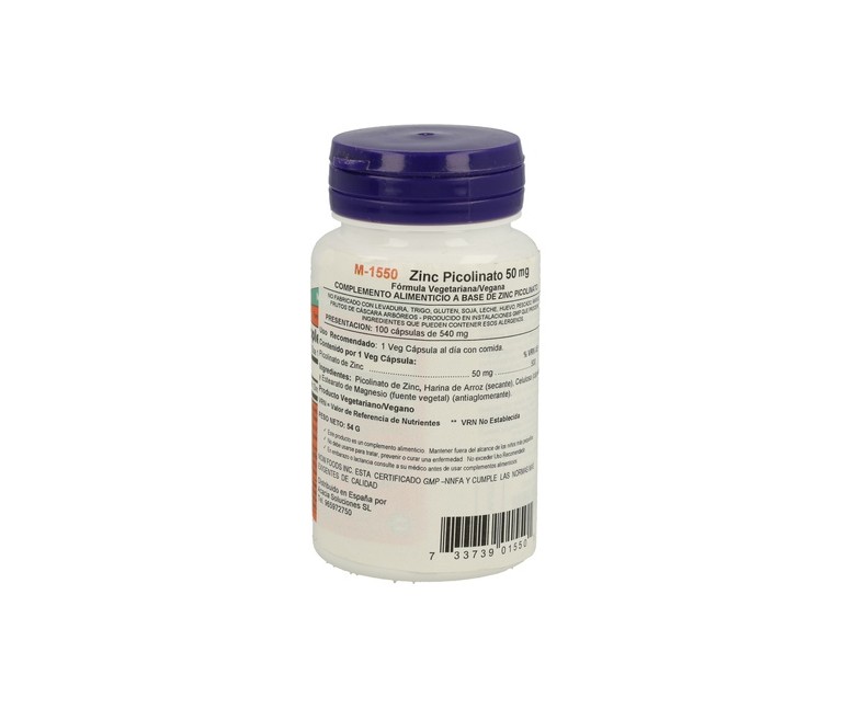 Picolinato de zinc 50 mg 60 cápsulas NOW Foods