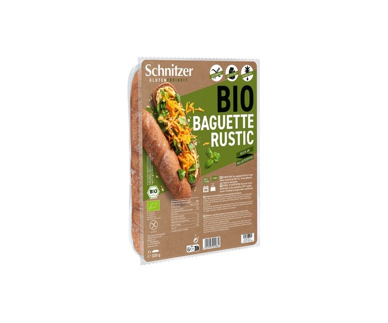 Pan baguette rústico sin gluten 320 g Schnitzer