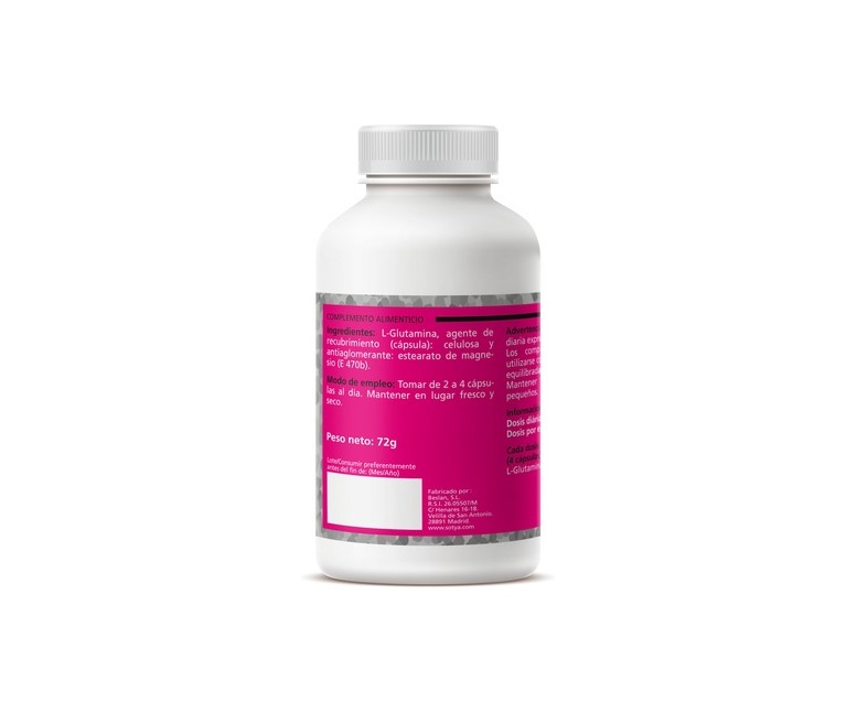 L-Glutamina 120 cápsulas de 600mg Sotya
