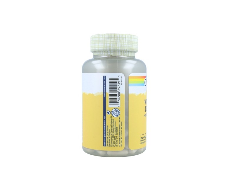 Vitamina D3 y K2 120 cápsulas vegetales Solaray