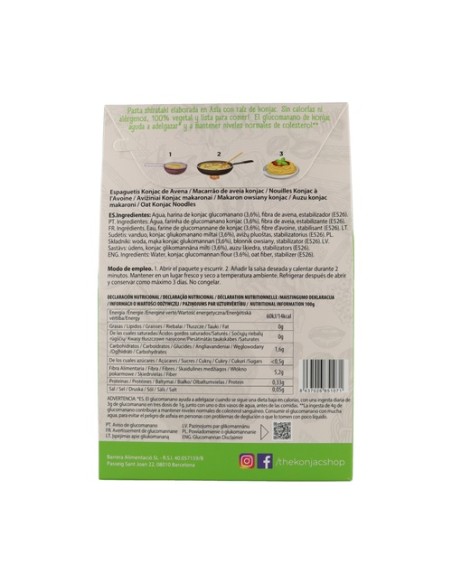 Espaguetis de avena de konjac 200 g The Konjac Shop