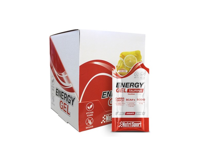 Pack Energy gel taurina limón 24 unidades de 35g (Limón) Nutrisport