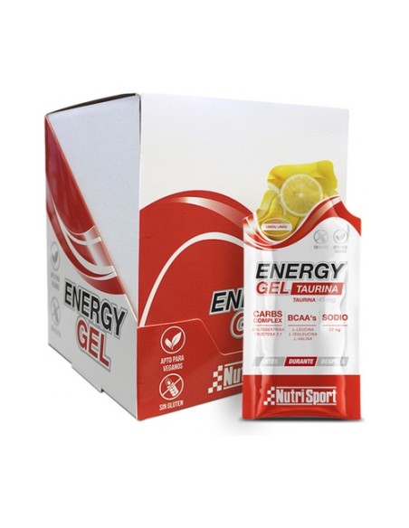Pack Energy gel taurina limón 24 unidades de 35g (Limón) Nutrisport