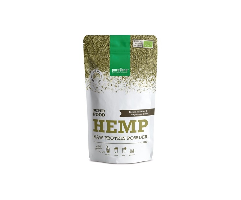 Proteína de cáñamo en polvo 50% 200 g de polvo Purasana