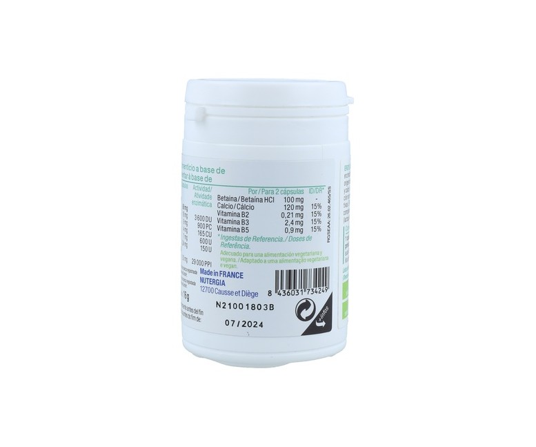Ergylase plus enzimas digestivas 40 cápsulas Nutergia