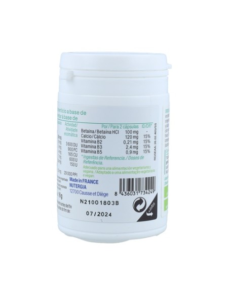 Ergylase plus enzimas digestivas 40 cápsulas Nutergia
