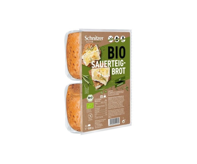 Pan de molde amaranto rústico sin gluten 500 g Schnitzer