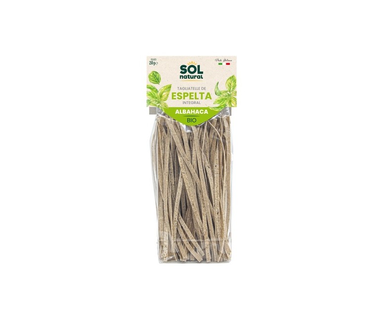 Tagliatelle de espelta integral con albahaca Bio 250 g Sol Natural
