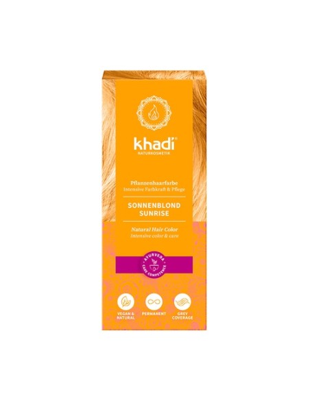 Tinte Vegetal Rubio Amanecer-Miel (Sunrise) 100 g Khadi