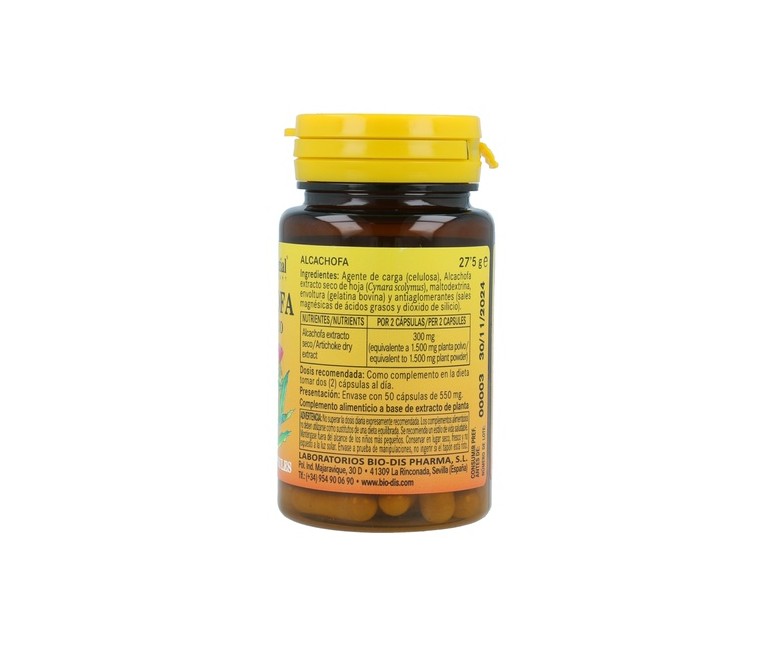 Alcachofa 50 cápsulas de 150mg Nature Essential