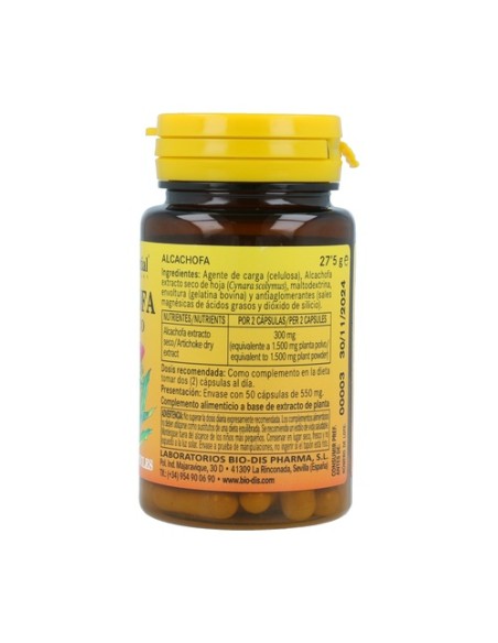 Alcachofa 50 cápsulas de 150mg Nature Essential